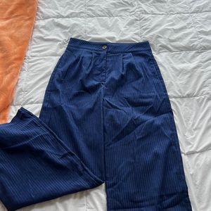 Blue Wide Leg Corduroy Pants